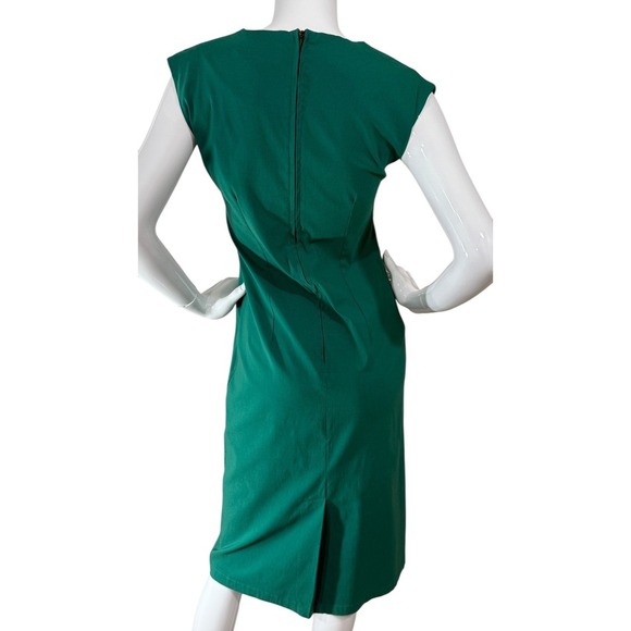 Bettie Page Las Vegas Green Wiggle Dress XL Retro Pinup Square Neck - Picture 2 of 10